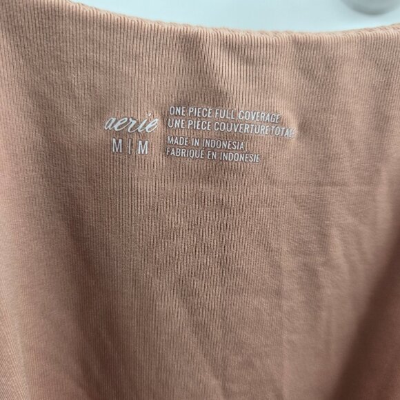 Aerie Brown Black Zebra Print One piece Front Cut-Out Swimsuit Medium - Picture 8 of 8